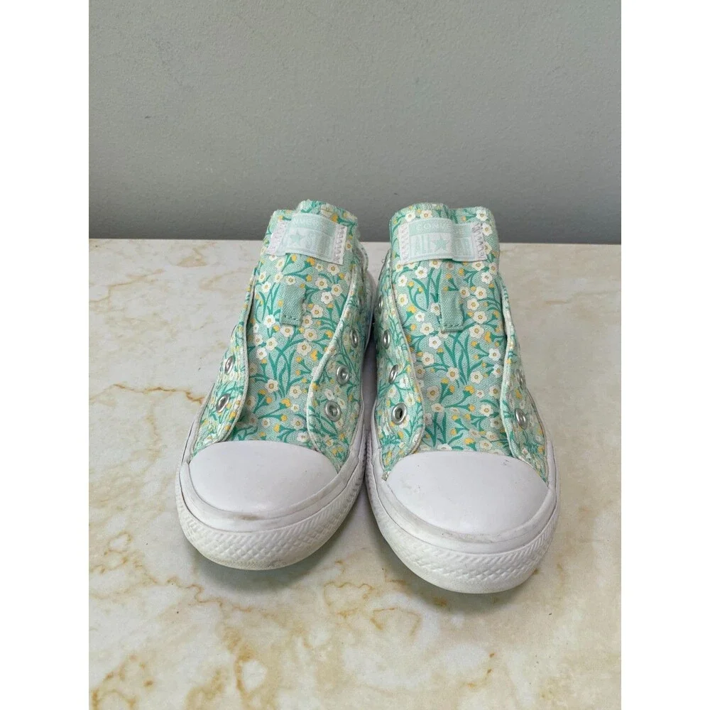 Converse Chuck Taylor All Star Floral Ox Ocean Mint/White/Topaz Gold Junior Sz 2